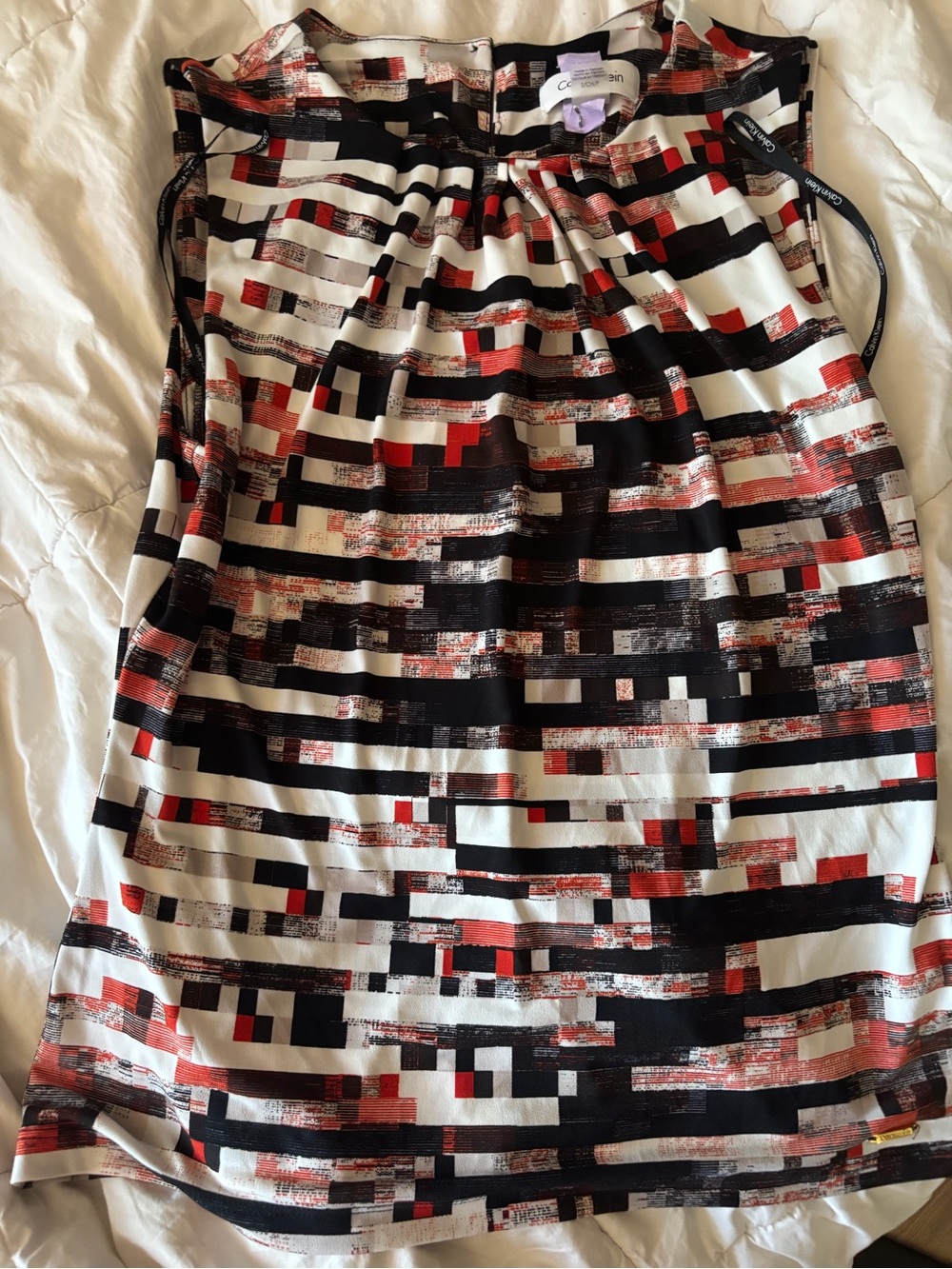 Calvin Klein Black, White & Red Printed Women's top